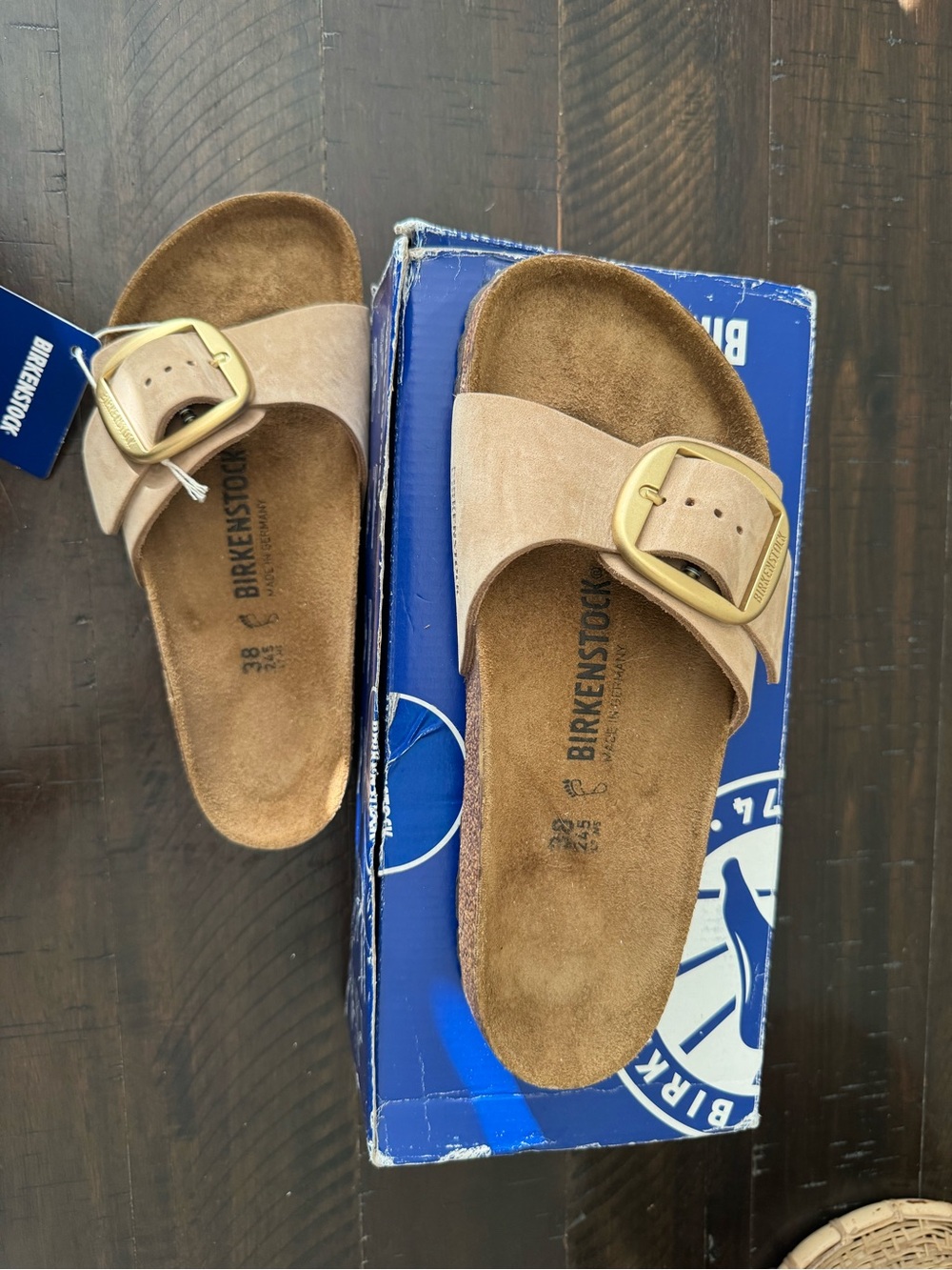 Birkenstock Madrid Big Buckle Big Buckle Sandals Tan EU 38 NWT